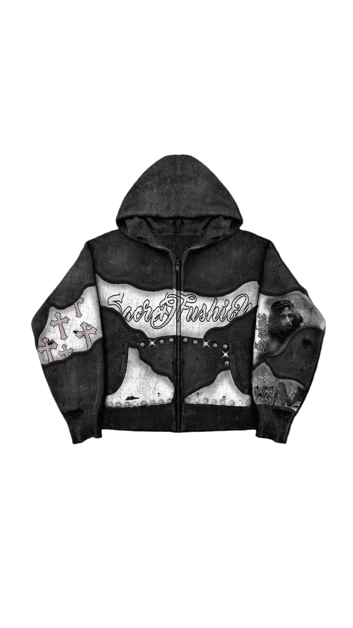 Heavenly presssure hoodie (black).